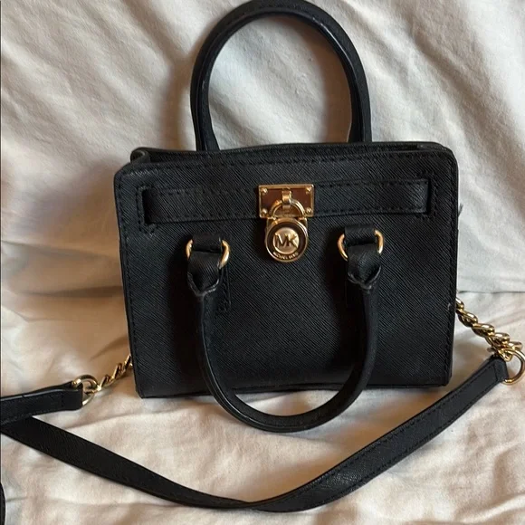 Michael Kors Black and Gold Mini Crossbody - Picture 3 of 7